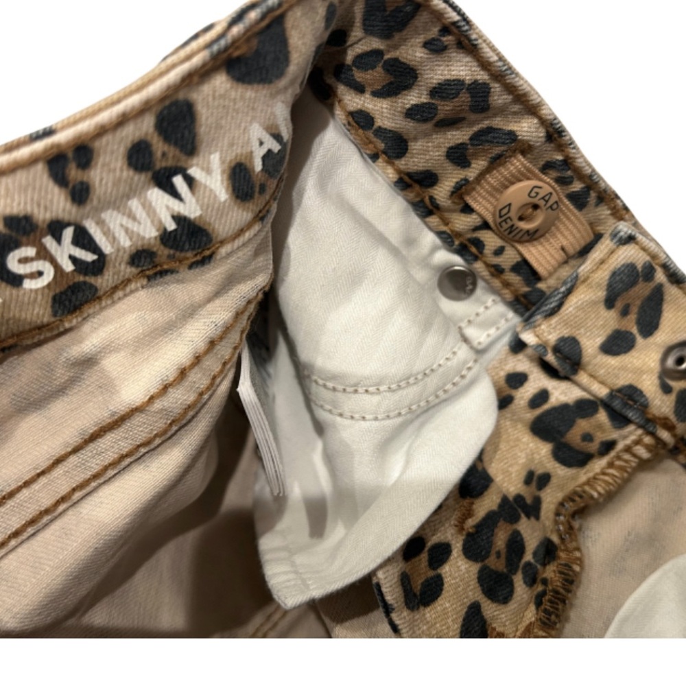 Baby Gap Denim Leopard Print Super Skinny Ankle Jeans | Size 5T (Girls) - Picture 4 of 5